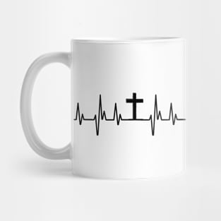 Minimalist Cross heart beat Mug